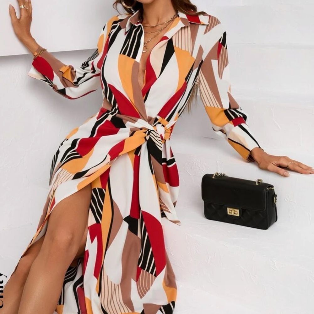 SHEIN Print Wrap Dress Size XS(2)